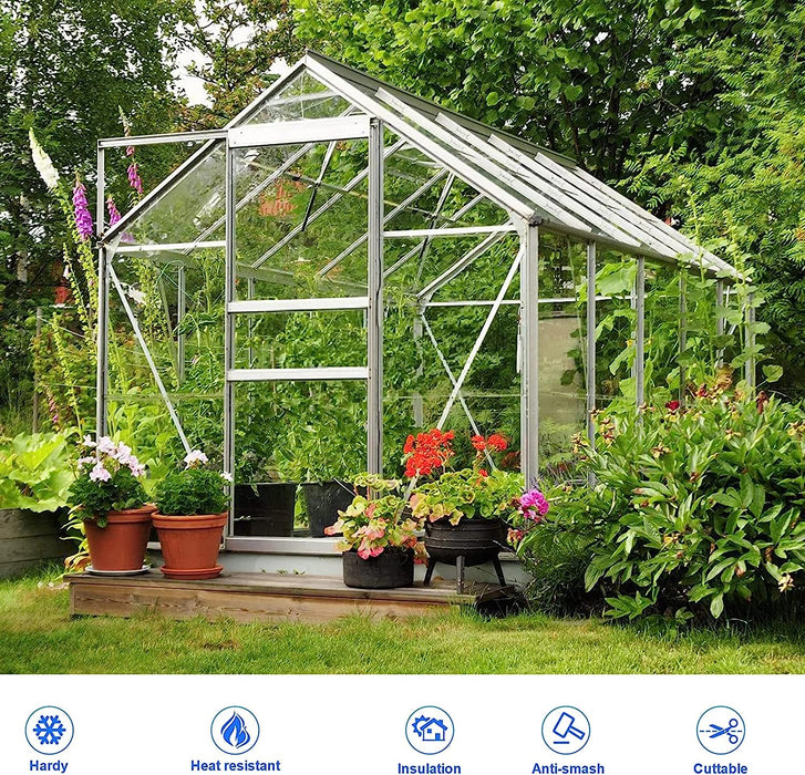 (Pack of 6) 24" x 48" 8mm Clear Twin Wall Polycarbonate Panels, Cold-Flexible, Clear, Strong Impact and Shatterproof - All-Weather Outdoor Garden and Greenhouse Covering