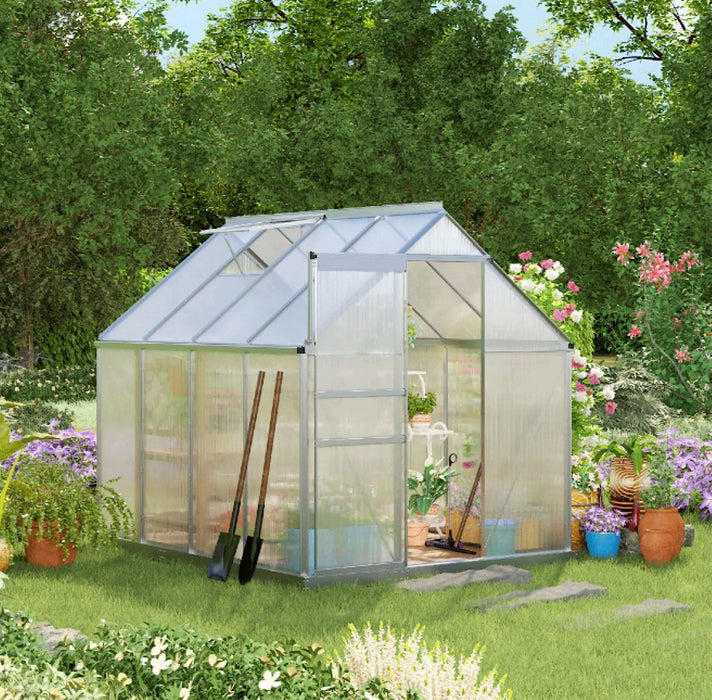 (Pack of 6) 24" x 48" 8mm Clear Twin Wall Polycarbonate Panels, Cold-Flexible, Clear, Strong Impact and Shatterproof - All-Weather Outdoor Garden and Greenhouse Covering
