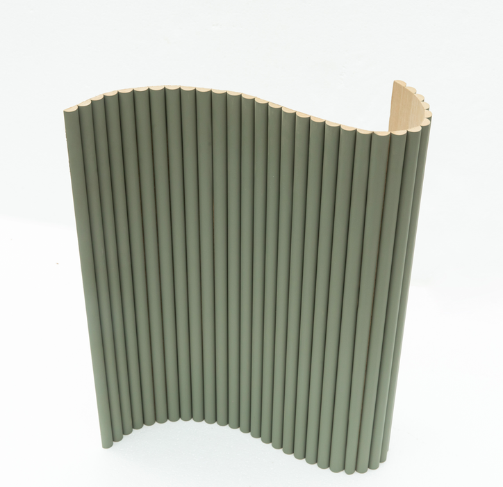Alamosa Green Flexible 3D Fluted Semi-Circle Shiplap Wood Wall Panel