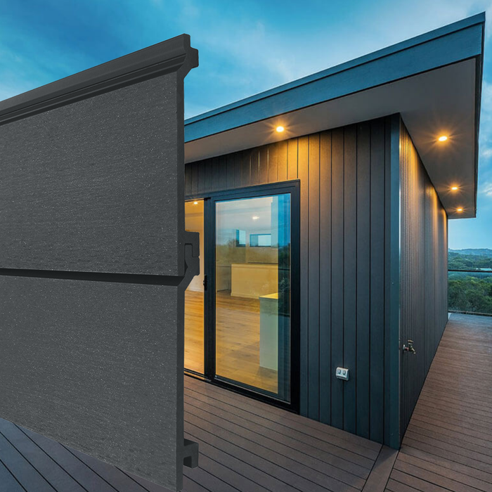 Black Exterior Shiplap Siding Boards, Outdoor Wall Panel Cladding