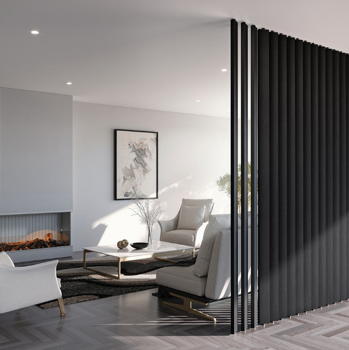 Black Swivel Slat Wood Room Divider – Modern Privacy Screen & Space-Saving Partition Wall (Copy)