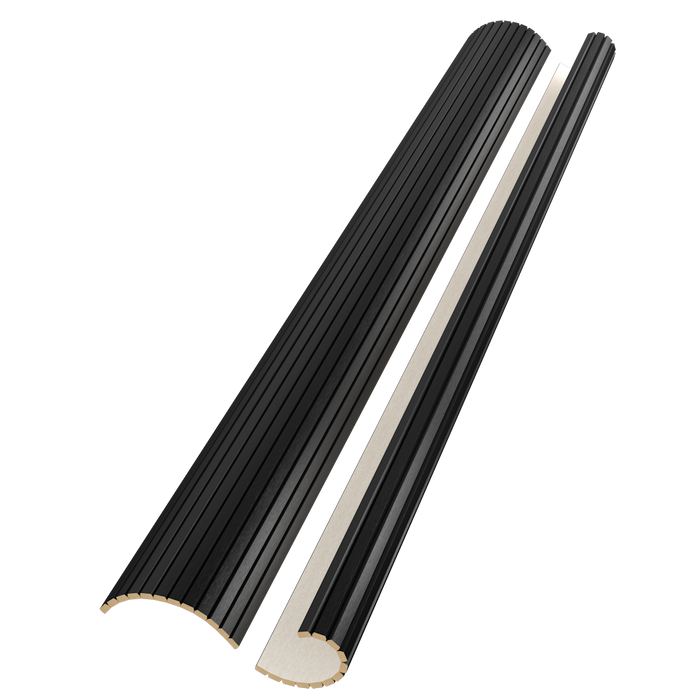 Black Flexible Beveled Slat Wood Wall Panel