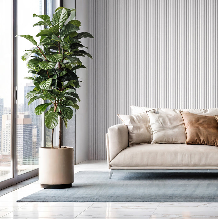 White Flexible 3D Fluted Semi-Circle Shiplap Wood Wall Panel