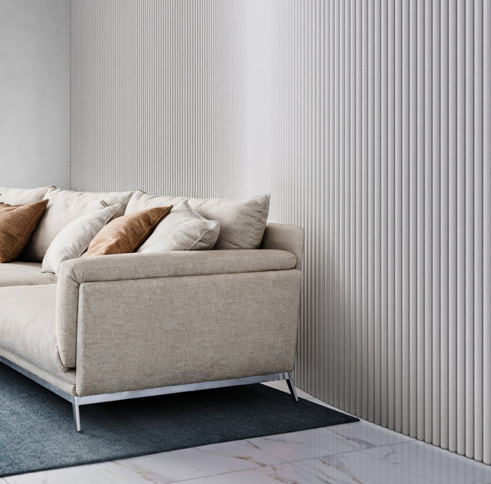 White Flexible 3D Fluted Semi-Circle Shiplap Wood Wall Panel