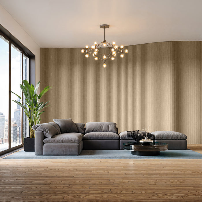 American Oak Flexible 3D Fluted Semi-Circle Shiplap Wood Wall Panel