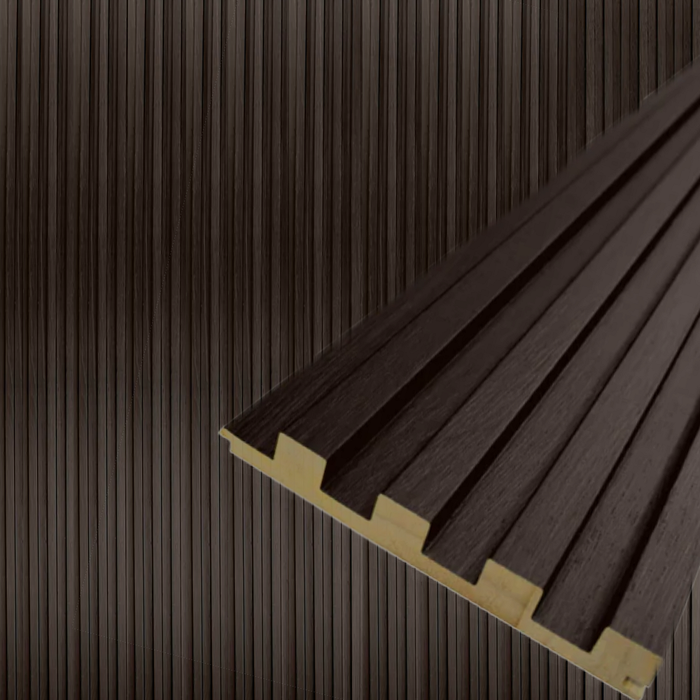 Dark Chestnut Slat Wood Wall Panels - 94" Long x 5 3/4" Width