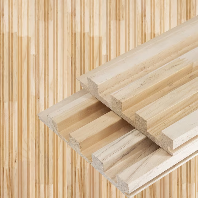 Unfinished Slat Wood Wall Panels - (94" Long & 106" Long) x (5 3/4" Width)