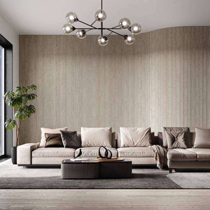 Light Cold Oak Flexible 3D Fluted Semi-Circle Shiplap Wood Wall Panel