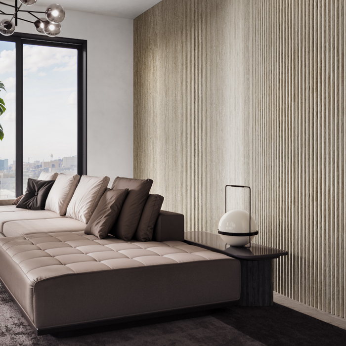 Light Cold Oak Flexible 3D Fluted Semi-Circle Shiplap Wood Wall Panel