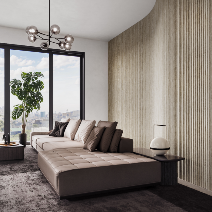 Light Cold Oak Flexible 3D Fluted Semi-Circle Shiplap Wood Wall Panel