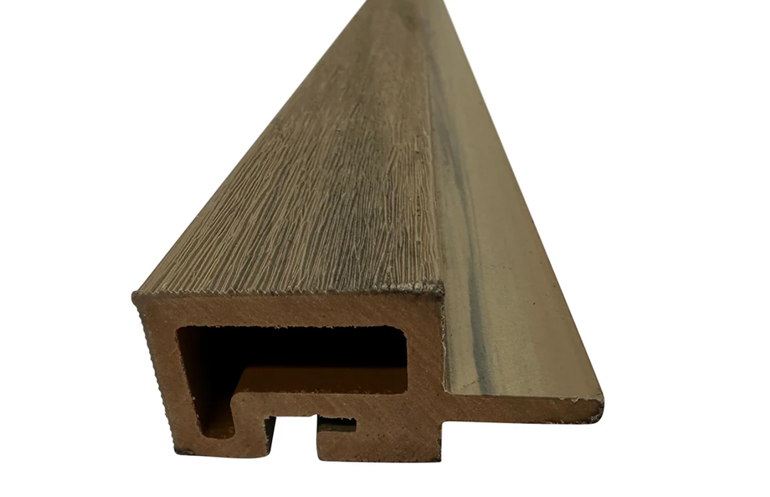 Pale Oak End Cap Slat Exterior 90 degree Trim - Exterior Composite Siding