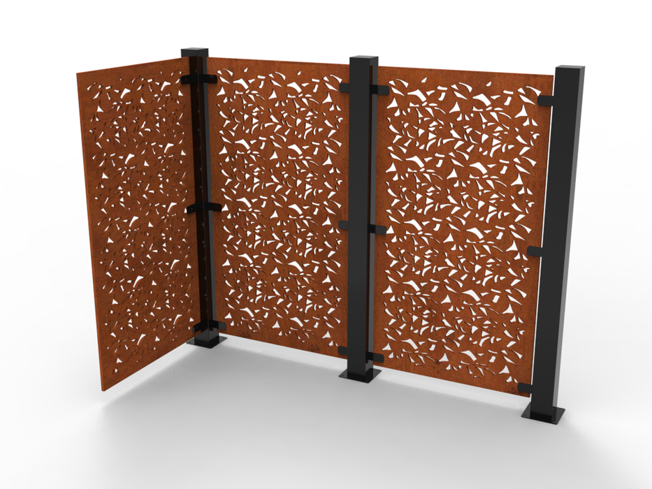 Corten Decorative Floral Metal Fence and Privacy Screen - Heavy Gauge Steel Panels