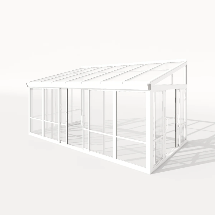 Tempered Glass Sunroom Greenhouse Patio Home Addition - White (16.7' Wide) - Pre Order Only ETA 10/20