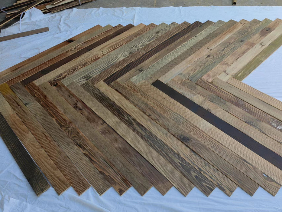 Reclaimed Brown Rustic Wood Panels 48 x 4.8 x 0.4 Covering 11.2 sq feet