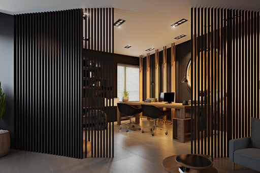 Black Wall Partition, Wood Room Dividers