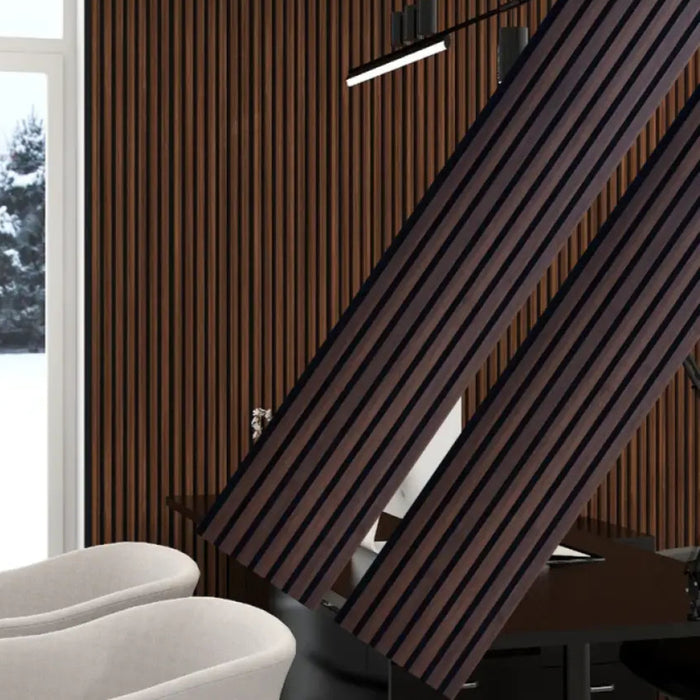 Dark Chestnut Acoustic Wall Panels For Soundproofing Rooms | 94 X 12 - 2 Pieces Per Box