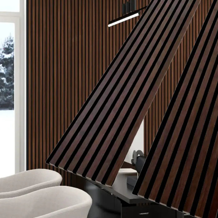 Dark Chestnut Acoustic Wall Panels Soundproofing Wood Paneling | 106 X 12 - 2 Pieces Per Box