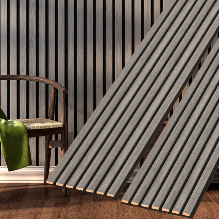 Space Grey Acoustic Wall Panels For Soundproofing Rooms | 94 X 12 - 2 Pieces Per Box