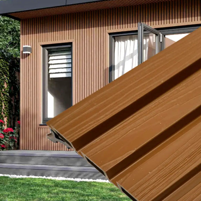 Textured Teak Siding Slat Panels For Exterior Outdoor Walls