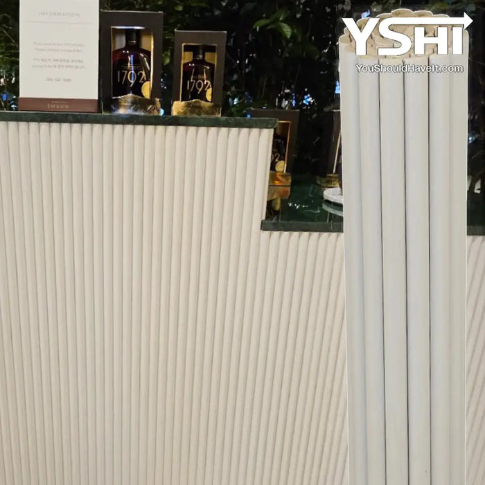 White Flexible 3D Fluted Semi-Circle Shiplap Wood Wall Panel