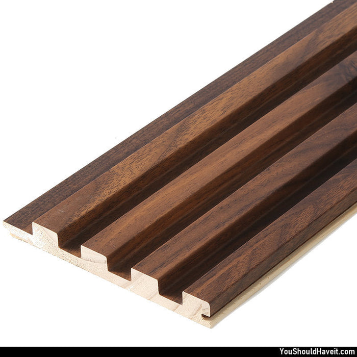 Oak Brown Slat Wood Wall Panels - 90" Long x 5 3/4" Width