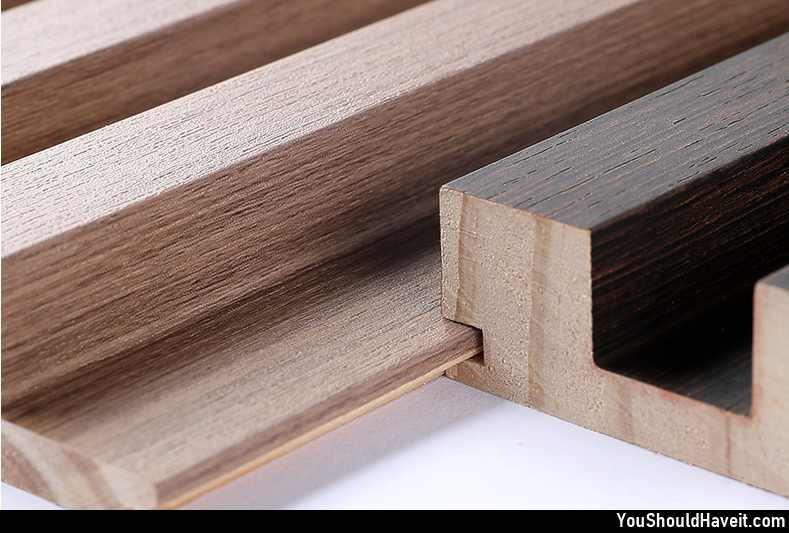 Oak Brown Slat Wood Wall Panels - 90" Long x 5 3/4" Width