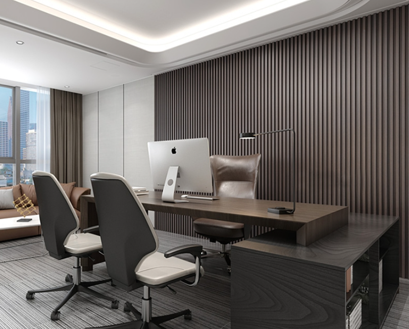 Upgrade Your Office and Corporate Space with Black or Dark Chestnut Wood Wall Cladding Panels:
