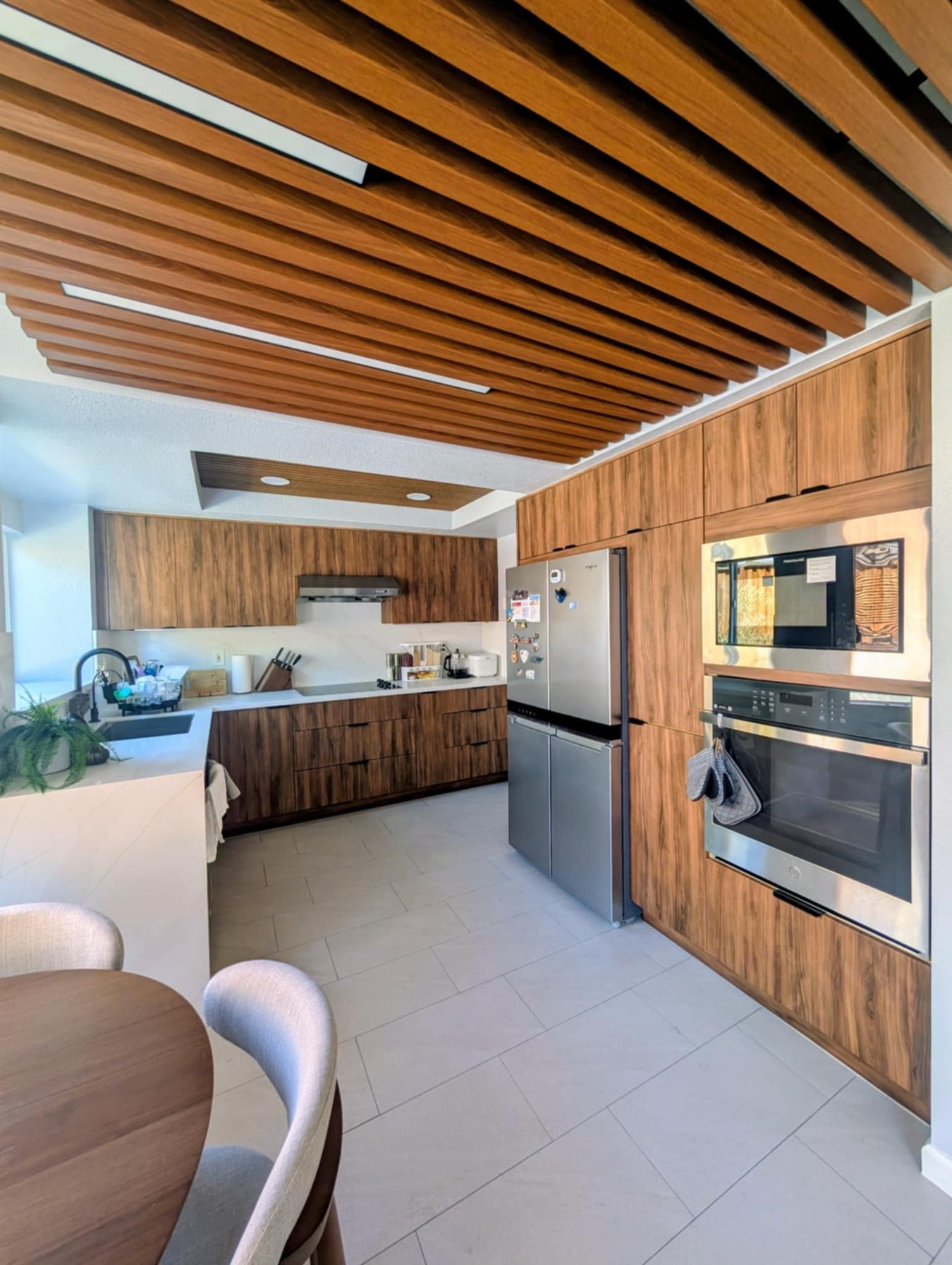 Suspended Slatted Wood Ceiling