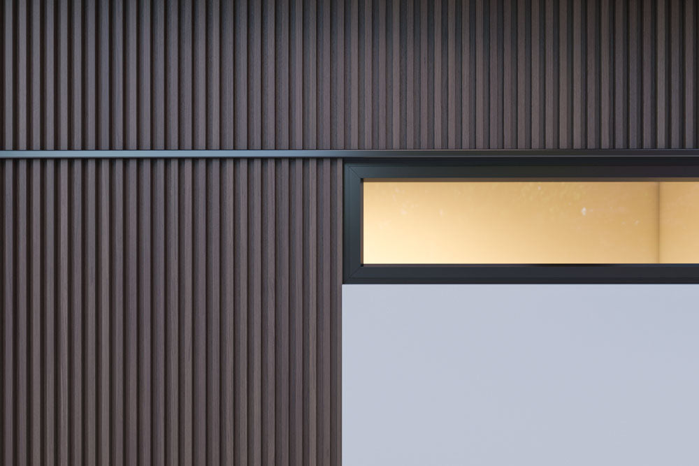 Dark Brown 5 Grid Composite Slat Wall Panels – Outdoor Exterior Siding & Wall Cladding System