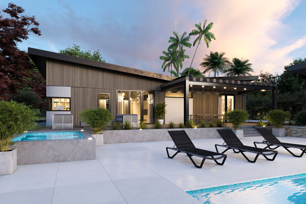 Pale Oak 5 Grid Composite Siding Slat Panels for Exterior Outdoor Walls