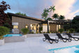 Pale Oak 5 Grid Composite Siding Slat Panels for Exterior Outdoor Walls