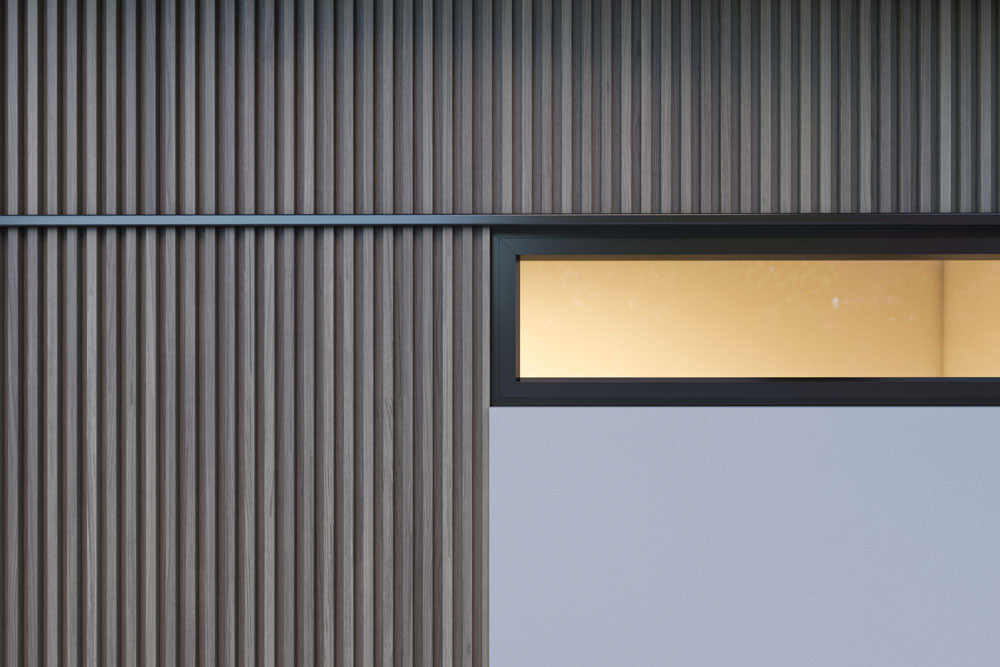 Pale Oak 5 Grid Composite Siding Slat Panels for Exterior Outdoor Walls