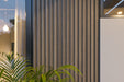 Pale Oak 5 Grid Composite Siding Slat Panels for Exterior Outdoor Walls