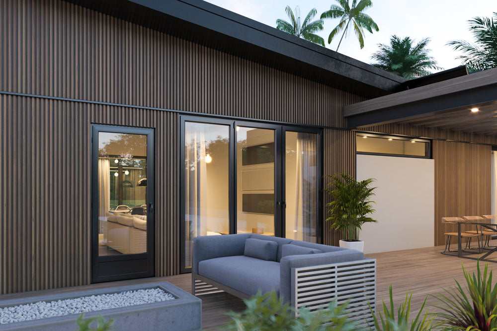 Maple 5 Grid Composite Siding Slat Panels for Exterior Outdoor Walls