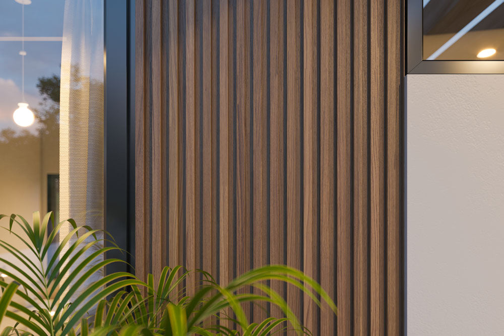 Maple 5 Grid Composite Siding Slat Panels for Exterior Outdoor Walls