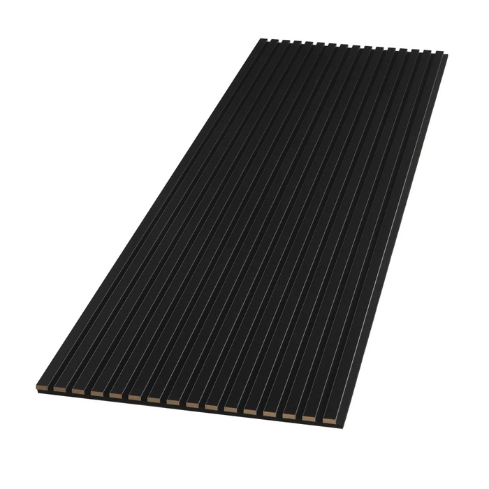 Black Acoustic Slat Wood Paneling 94 x 24