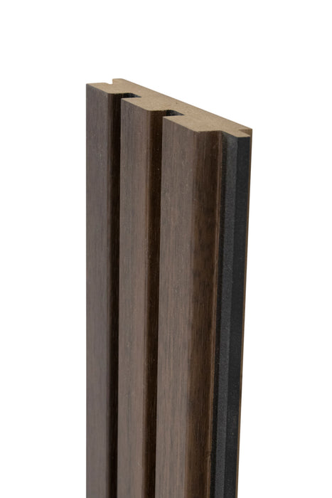 3 Grid Black Gap Chestnut MDF Slat Wall Panels (94.5" Long & 106" long)