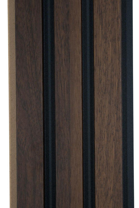 3 Grid Black Gap Chestnut MDF Slat Wall Panels (94.5" Long & 106" long)