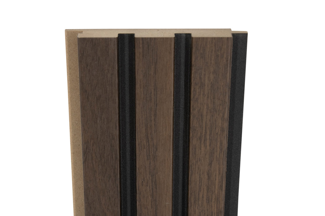 3 Grid Black Gap Chestnut MDF Slat Wall Panels (94.5" Long & 106" long)