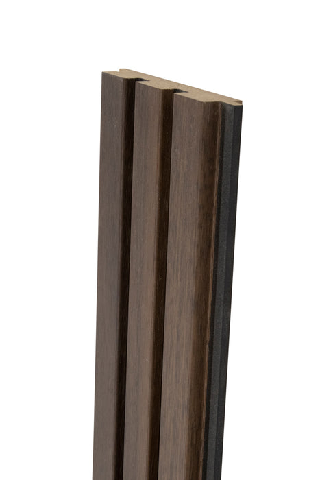 3 Grid Black Gap Chestnut MDF Slat Wall Panels (94.5" Long & 106" long)