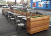40X36X12In Mobile Wood Planter With Lockable Wheels - Versatile Indoor/Outdoor Rolling Box For Home