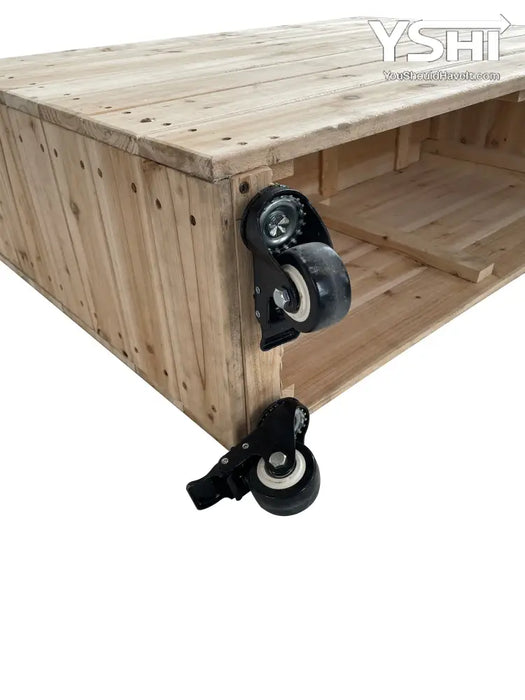 40X36X12In Mobile Wood Planter With Lockable Wheels - Versatile Indoor/Outdoor Rolling Box For Home