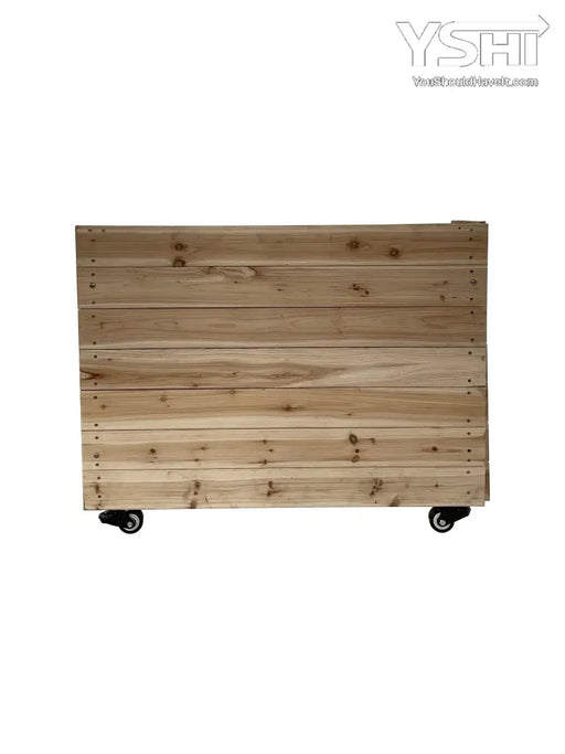 40X36X12In Mobile Wood Planter With Lockable Wheels - Versatile Indoor/Outdoor Rolling Box For Home