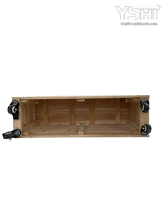 40X36X12In Mobile Wood Planter With Lockable Wheels - Versatile Indoor/Outdoor Rolling Box For Home
