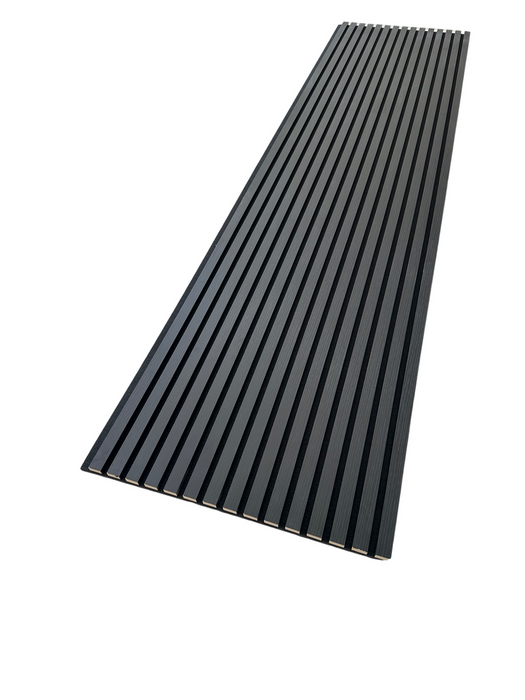Black Acoustic Slat Wood Paneling 94 x 24