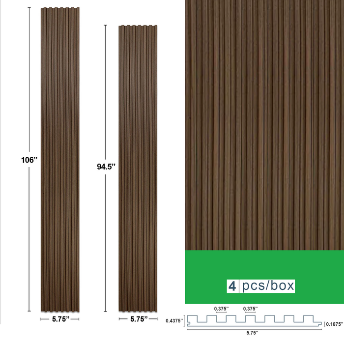 Mocha Brown Slat Wood Panels for Walls