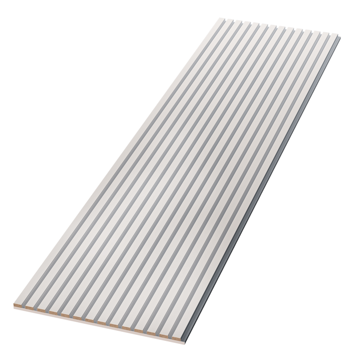Double White Acoustic Wall Panels, Soundproofing Wood Paneling - 94" x 24"
