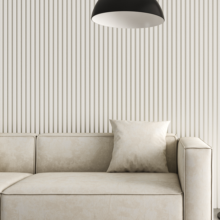 Double White Acoustic Wall Panels, Soundproofing Wood Paneling - 94" x 24"