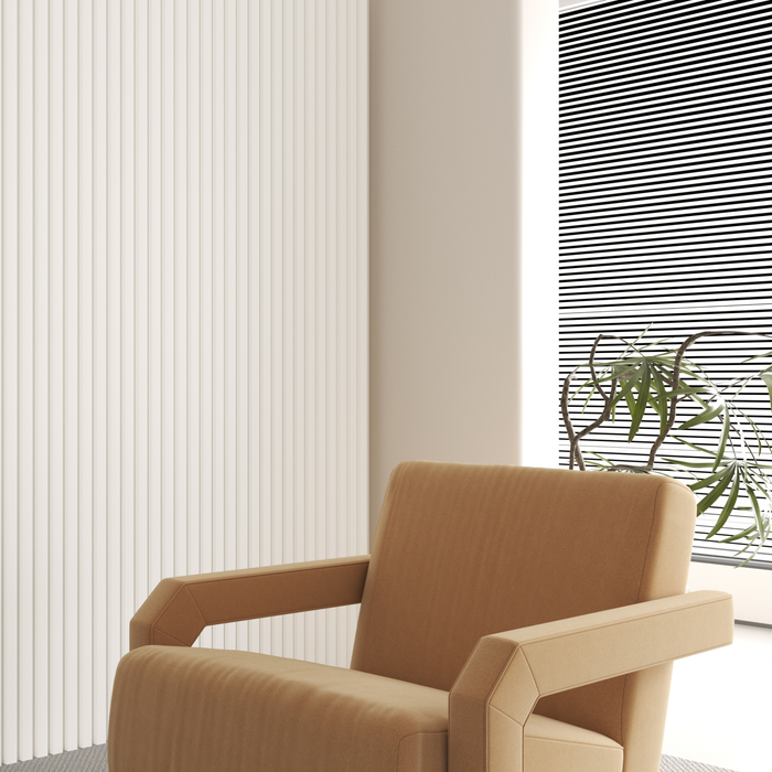 Double White Acoustic Wall Panels, Soundproofing Wood Paneling - 94" x 24"