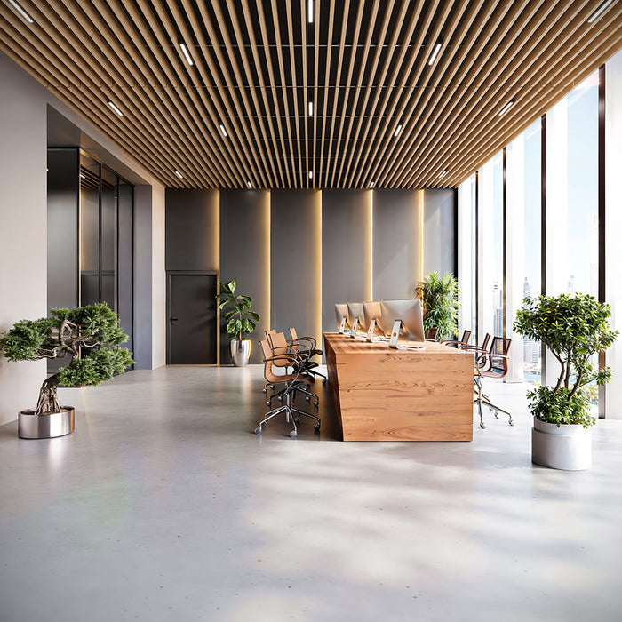 Light Cold Oak Acoustic Drop Ceiling Baffles, Sound Dampening & Echo Reduction